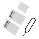 Nano und Micro Sim Karten Adapter mit Extraction Nadel für iPhone 4, 4S und 5