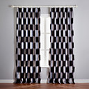 (Deux panneaux) mordern chambre jacquard chèque assombrissement rideaux