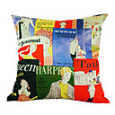 English Magazine Silk Decorative Pillow Cover