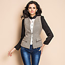 ts contrasterende kleur splicing vest stijl tweed jasje