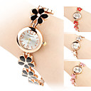 reloj análogo de cuarzo de la aleación de la pulsera (oro) de las mujeres