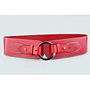 Women's Circle Buckle Leather Waist Belt(89*6*0.3CM)