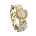 Charmante vrouw Lichtmetalen Quartz glas ovale vorm met Crystal Jurk Horloge