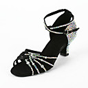 Damen Satin / Strass Obere Ankle Strap Latin / Salsa Dance Schuhe mit Schnalle