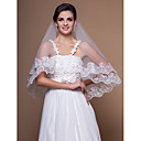 1 Layer Elbow Wedding Veils With Lace Applique/Finished Edge (More Colors)
