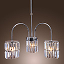 Contemporary Crystal Chandelier with 3 lights (Chrome Finish)