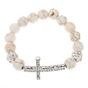 Cross Imitation Ivory Turquoise Diamond Ball Bracelet