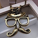 vendimia de la mujer gafas sombrero barba collar