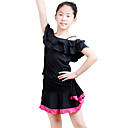 poliéster dancewear set top con volantes y una falda de baile latino 2 unidades para niños