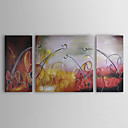 Hand-painted Abstract Oil Painting with Stretched Frame - Set of 3