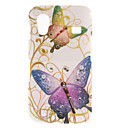 Colorful Butterfly Pattern Hard Case with Diamond for Samsung Galaxy Ace S5830