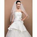Two-tier Elbow Cut Edge Wedding Veil With Paillette And Butterfly