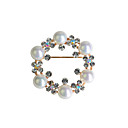 Круглый Pearl Ring Циркон сплава Брошь