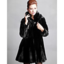 Long Sleeve Shawl Collar Mink Fur Evening/Career Coat
