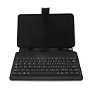 Protectora de cuero PU 80-Key Teclado Funda con Soporte y Stylus para Tabletas 7 coches "