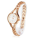 Gorgeous Women's Alloy Quartz Movement Glass with Crystal Round Shape Dress Watch