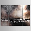 Hand-painted Abstract Oil Painting with Stretched Frame - Set of 3