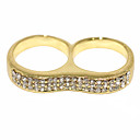 Gold Plated Zircon Conjoined Ring