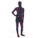 Black and Red Stars Patterned Lycra Zentai Suit