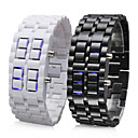 Pair of Faceless Blue LED Style Wrist Watches (Black and White)