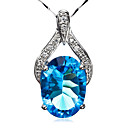 Fashion 925 Silver With Cubic Zirconia & Rhinestone Plating Platinum Women's Necklace