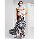Trumpet/Mermaid Strapless Floor-length Organza Evening Dress With Beading And Tiers