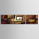 Hand-painted Abstract Oil Painting  with Stretched Frame - Set of 3