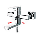 Contemporary Chrome Finish Single Handle Centerset Tub Faucet