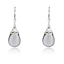 Silver Plated Drop Shaped Crystal Earring