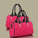 cuero de la PU de las mujeres por contraste del color del vintage bolsa de mano / crossbody