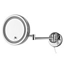 Round 8.5-inch LED Wall Mount Chrome Finish Cosmetic Mirror