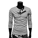 Men's Cheap Gray Organic Cotton Long Sleeve Double-Breasted Shirt(Assorted Sizes)