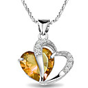 Prachtige 925 sterling zilveren Amethist hart hanger ketting