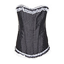 Charming Satin with Lace Strapless Front Zipper Closure Corsets Shapewear