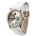 Women's PU Analog Mechanical Wrist Watch (White)