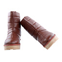 Echt leer van Nieuwe Vrouwen de Flat Mid-kalf Winter Snow Boots