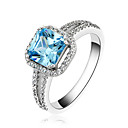 Fabulous 925 Sterling Silver Platinum Plated Birthstone Ring(More Colors)