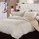 Jacquard Beige Floral Full 4-Piece Duvet Cover Set