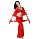 Performance Dancewear Lace and Crystal Cotton with Coins Belly Dance Outfits For Ladies More Colors