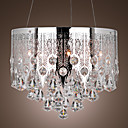 Stainless Steel 5-Light Pendant Light with Luxury Crystal Drops