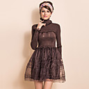 TS VINTAGE High Neck Knitted Top Organza Ball Dress