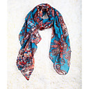 100% Acrylic Fibers Fabulous Blue Floral Patten Scarf