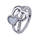 Golden Plated Rhinestone Inlaid Alloy Ring(Assorted Colors)