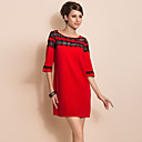 TS Contrast Collar Lace Stitching Three Quarter Dress