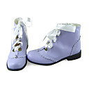 Handmade viola Cuoio 2,5 centimetri piatto Scarpe Sweet Lolita con nastro