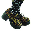 Handmade Yellow Suede Upper PU Leather 8cm High Heel Punk Lolita Shoes