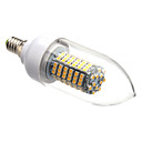 E14 8W 138x3528SMD 620LM 3000-3500K Warm White Light LED Candle Bulb (220V)