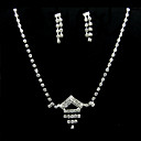 Aleación con diamantes de imitación conjunto de joyería de las mujeres incluyendo collares, aretes