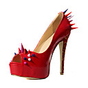 Elegantes charol de tacón de aguja zapatos de salón peep toe Fiesta / noche zapatos