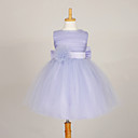 la boda / el vestido de noche de la muchacha de flor de raso / tul sin mangas encantadora